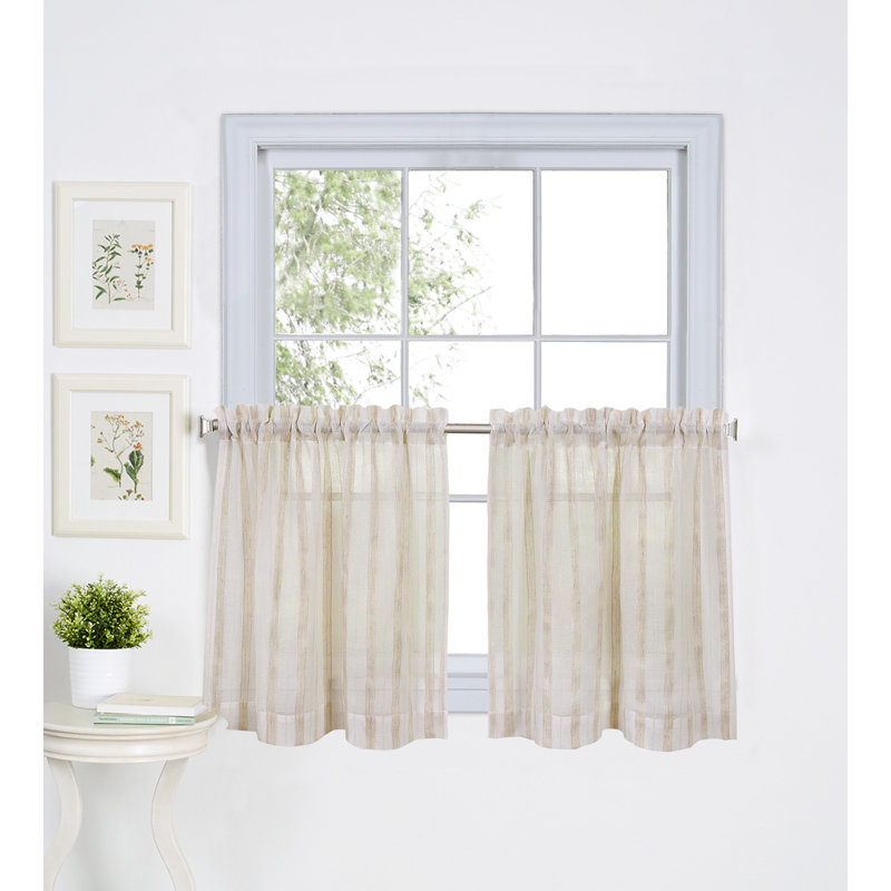 Hedgevale Striped Tailored Kitchen Curtain, 30" H x 36" W