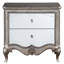 Table de chevet 2 tiroirs champagne antique