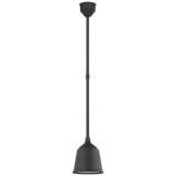 Thomas O'Brien, "Academy Pendant in Matte Black with 8" Soft Copper Rockhouse Shade