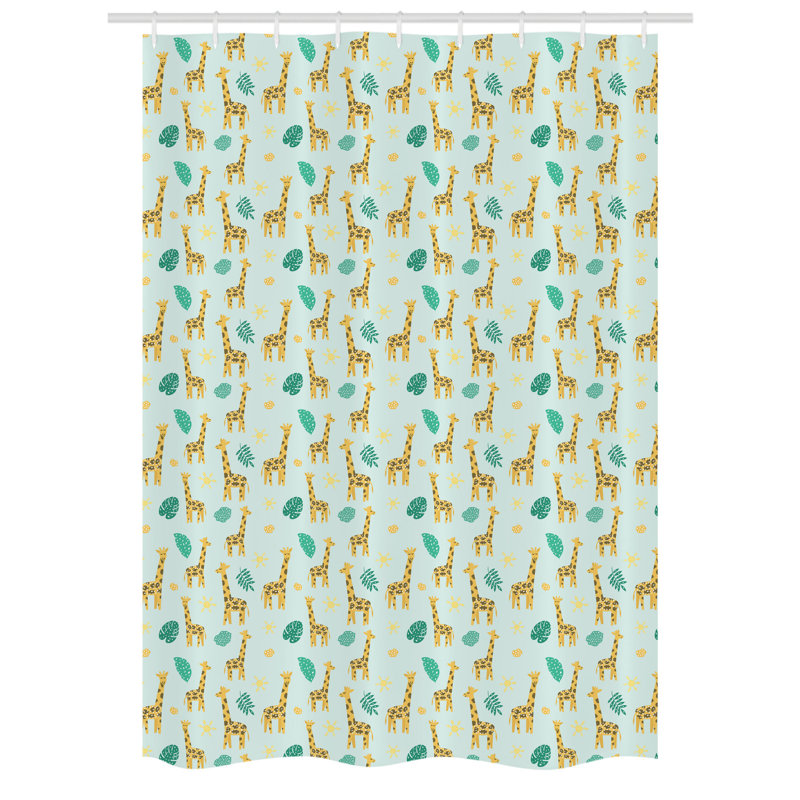 Eulys Geometric Shower Curtain with Hooks Included, 54" W x 78" L