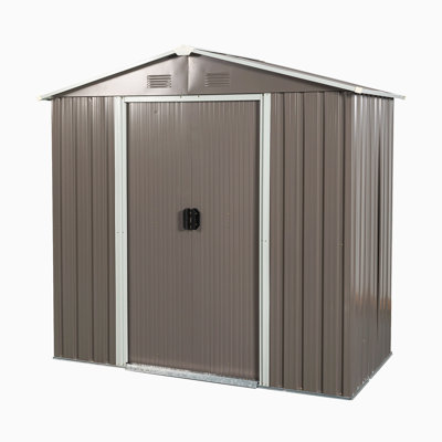 Remise de rangement extérieure en métal gris