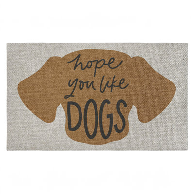 Hope You Like Dogs Outdoor Door Mat, design by Amanda Houston, 18"x30"