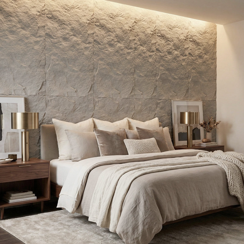 3D Faux Stone Decorative Wall Panels, Light Gray