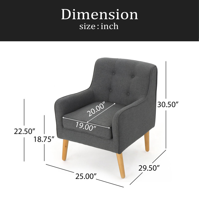 Fauteuil Mid-Century, Gris anthracite