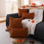Housses de coussins d'automne 18 x 18 pouces, ensemble de 2 pour décorations d'automne Rouille d'automne Citrouille douce et moelleuse en fausse fourrure Coussins de coussin en laine pour canapé Salon Canapé-lit
