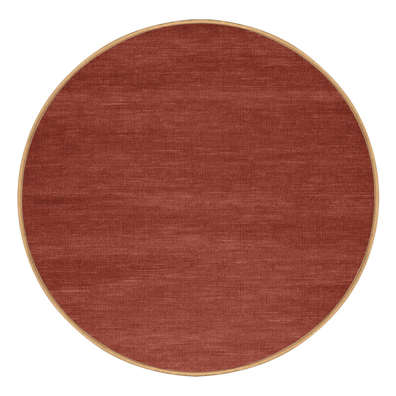 Machine Washable Solid Brown Area Rug, Round 3'