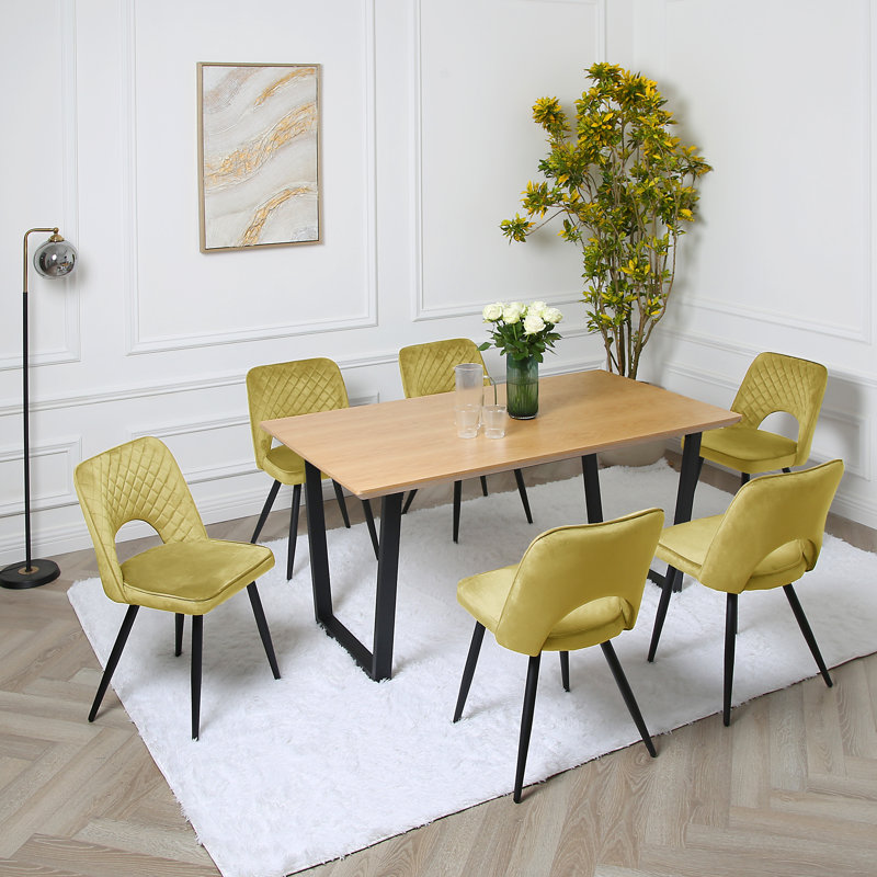 Asfand 6 - Person Dining Set, Olive Yellow