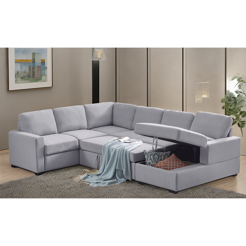 Canapé modulaire 4 pièces Calliegh, Lin gris