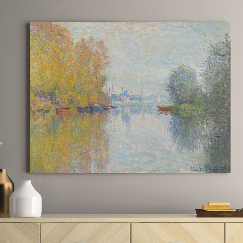 Autumn On The Seine, Argenteuil by Claude Monet - Wrapped Canvas Painting, 60cm H x 80cm W x 4cm D