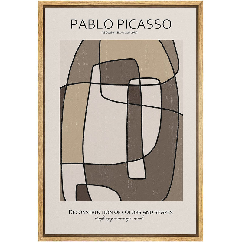 Dessin au trait, formes abstraites, illustrations par Pablo Picasso - Impression sur toile, H 36 po x l 24 po x P 1,5 po