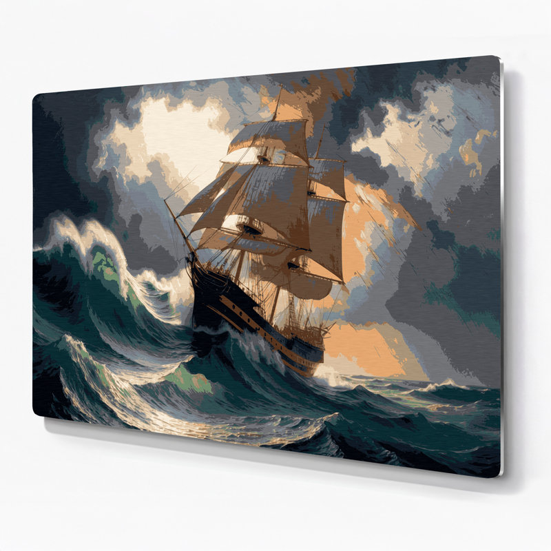 Art mural noir nautique traditionnel maritime, H 11 po x l 14 po