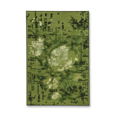 Tapis bleu tissé lavable rétro Mosso