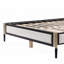 Structure de lit grand avec tête de lit blanche, aucun sommier requis, support en métal robuste