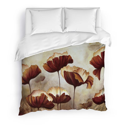 Poppies Polyester Twill Duvet Cover