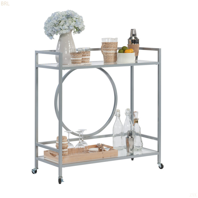 Chariot-bar, finition grise
