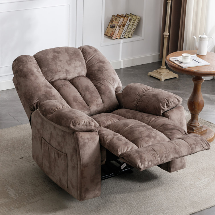 Foyil 41'' Oversized Manual Chair - Heated Massage Recliner with Super Soft  Padding