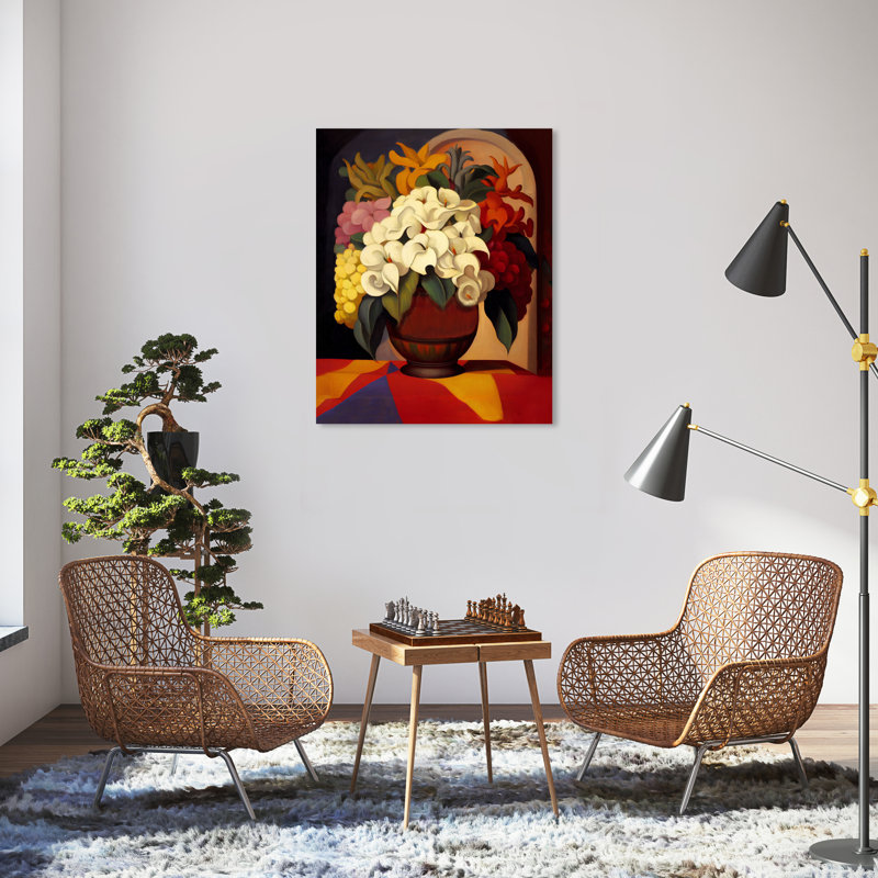 Jamy " Mexican Flower Vase IV ", 36" H x 30" W x 0.8" D