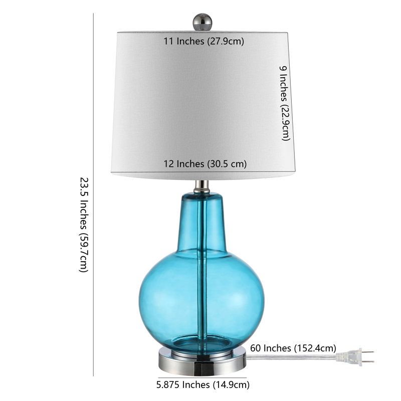 Morocco Blue Crackle Glass 16" Arc Adjustable Table Lamp