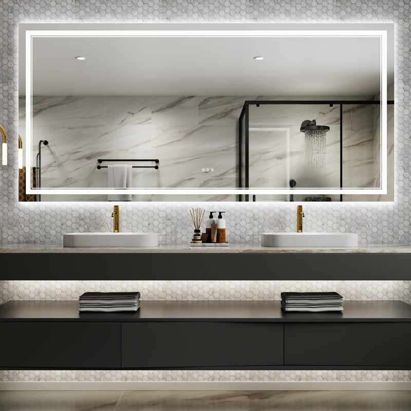 Miroir de salle de bain Zbeljo, H 40 po x l 84 po