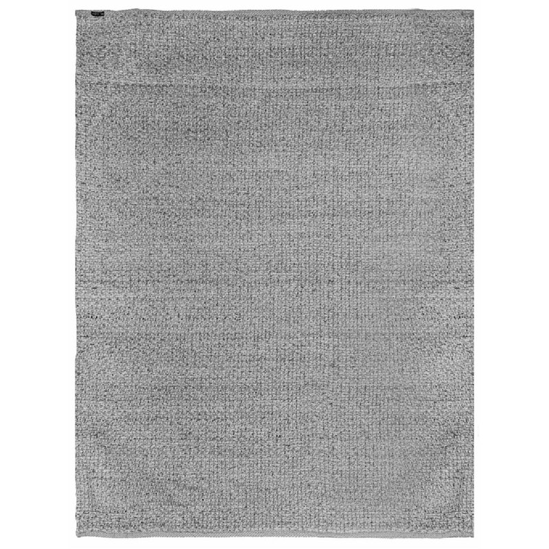 Tapis intérieur / extérieur rectangulaire noir / argent Rushni, Rectangle 9 pi x 12 pi
