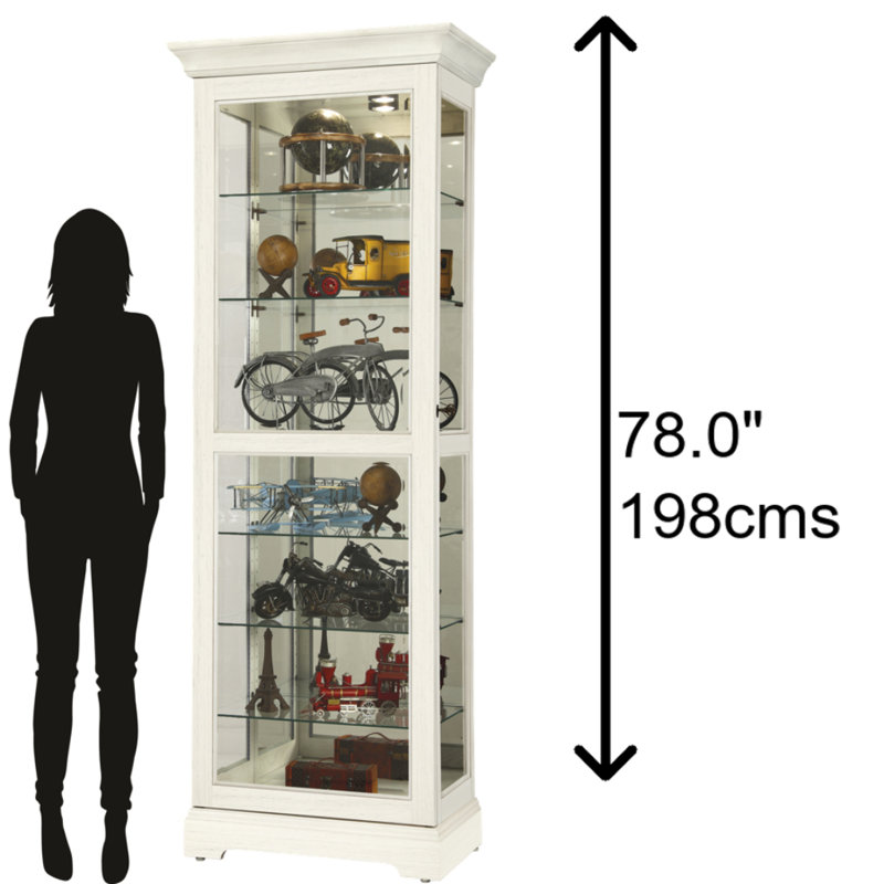 Martindale Solid Wood Lighted Curio Cabinet, White