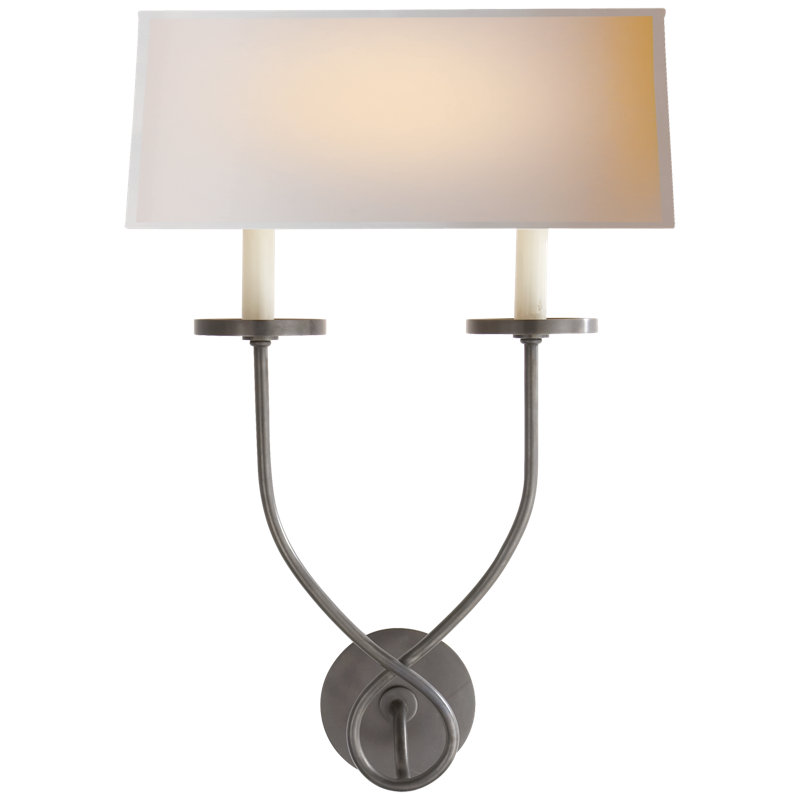 Chapman & Myers Symmetric Twist Double Sconce, Bronze, Fabric