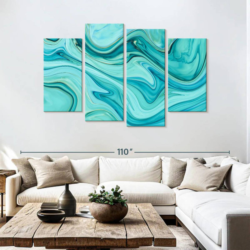 Avery Aqua Abstract, 54" H x 84" W