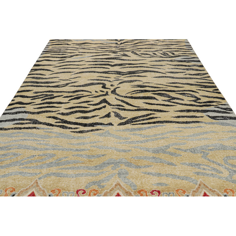 Distressed Homage Geometric Area Rug, Runner 3' x 10'