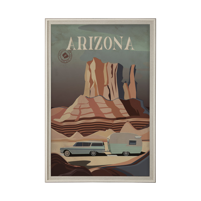 Arizona Go par Simone, reproduction d'art encadrée sous verre, H 61,5 po x l 41,5 po x P 1,5 po, Cadre photo brun / noyer