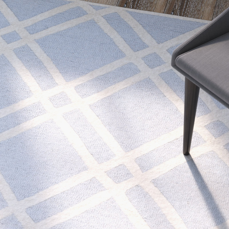 Tapis géométrique en laine touffeté à la main Deedgra, Rectangle 3 pi x 5 pi