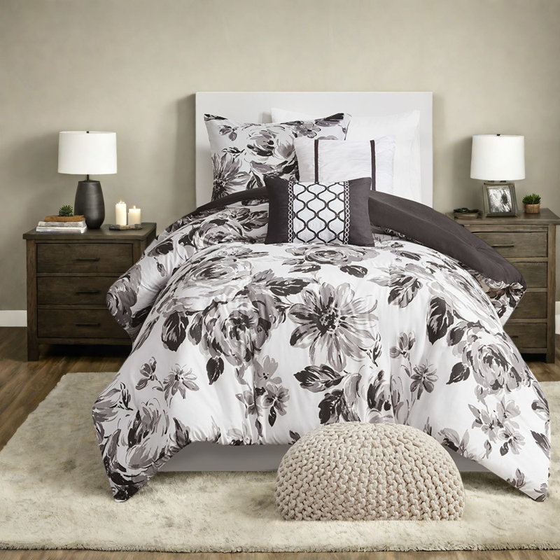 Ensembles de literie élégants à motif floral en polyester doux pour un confort contemporain