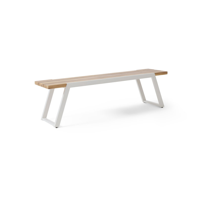 Banc d'extérieur en acacia Greenburg, Teck / Blanc