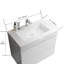 Lavabo à surface intégrée SANS drain et robinet, couleur blanc brillant-469241789