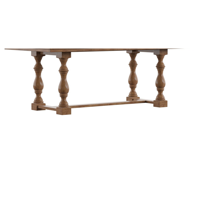 Table de salle à manger en bois massif Fortville, Chêne