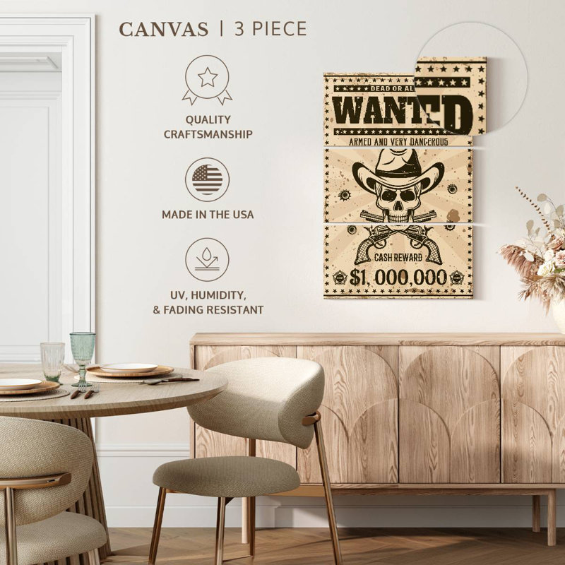 Lelar Skull Wanted Poster, 32" H x 20" W