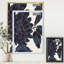 Cadre photo « indigo gold métallique fleur », reproduction sur toile-48412209-48412210