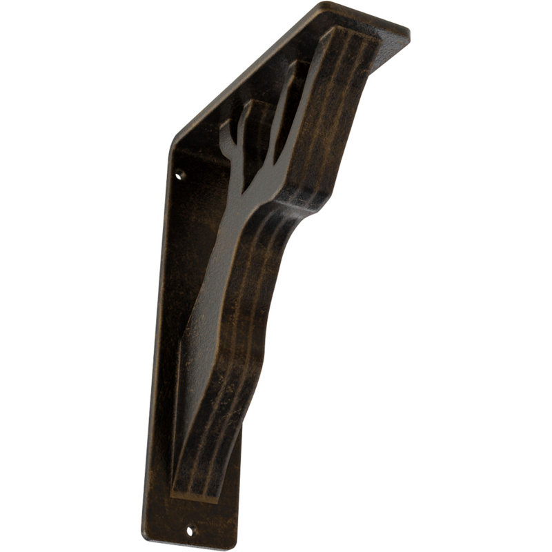 Support en fer forgé Damon, Laiton antique, H 8 po x l 2 po x P 5,5 po