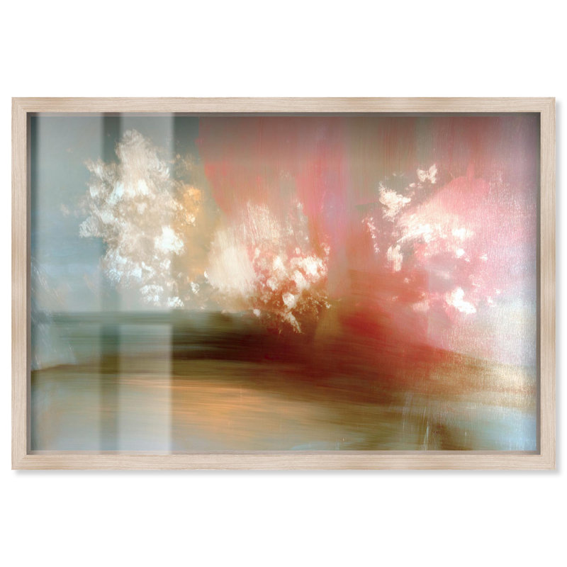 «Crimson Haze I Shadowbox Print Modern Boho» par Art Remedy, cadre blond, 54 x 36, H 37 po x l 55 po, Cadre blond