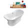 68" Streamline Freestanding Soaking Acrylic Bathtub With Drain and Bamboo Tray