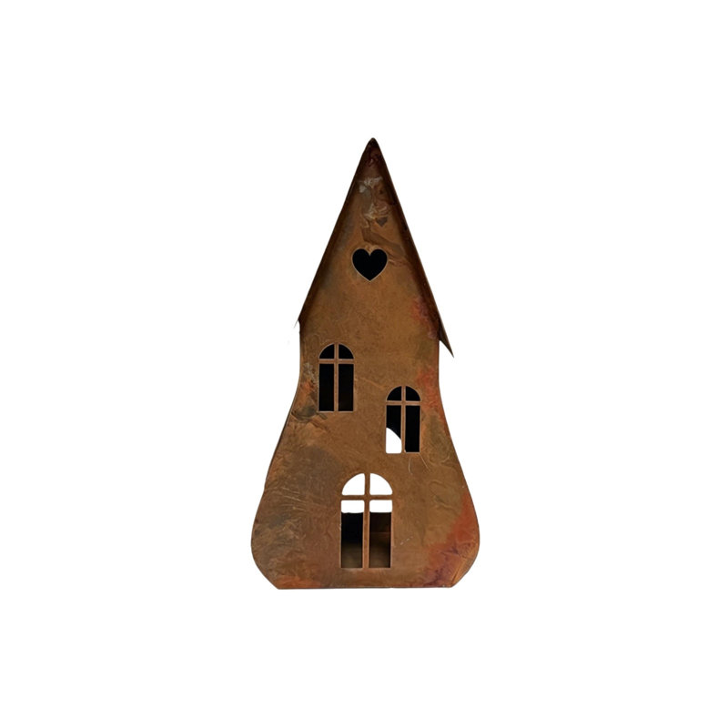 Ornement de décoration de petite maison en fer forgé Conedlestick