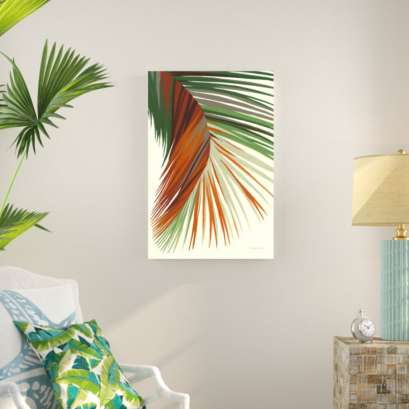 «Retro Big Leaf II» par Danhui Nai, peinture sur toile tendue, H 36 po x l 24 po x P 1,25 po