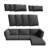 9-Piece Outdoor Cushion Set, 4" Thick Seating Group Cushion Cover, Water-Repellent Patio Sofa Cushion Replacements-1222032640