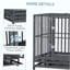 Cage pour chien en cage robuste de 43 po PawHut avec roues verrouillables, porte double et plateau amovible, gris