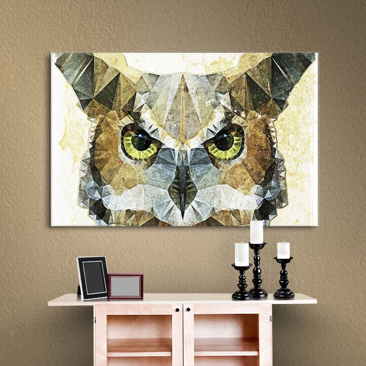 Abstract Owl - Graphic Art on Canvas 32” x 46”