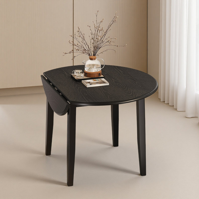 Table de salle à manger extensible ronde pour 2 à 4 personnes, table de salle à manger pliante en bois avec taille réglable, conception peu encombrante pour les petits appartements et les salles à manger