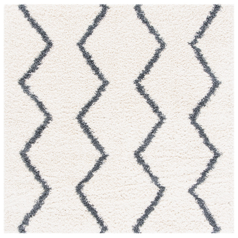 Minna Shag 600 Performance Geometric Rug, Square 6'7"