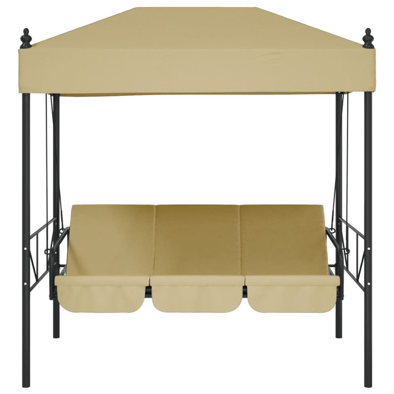 Arlmont & Co. Patio Swing Bench With Canopy Steel, Sand