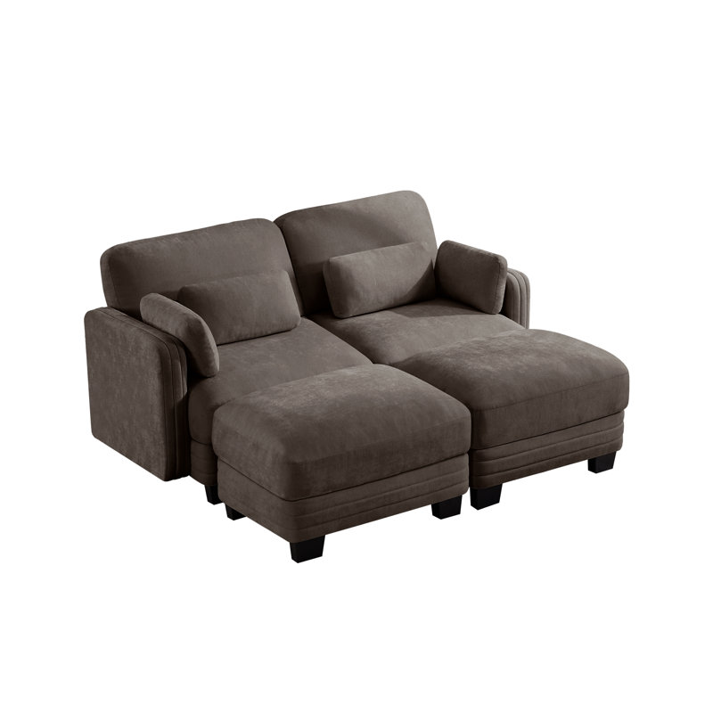 Canapé modulaire à compression en chenille brun pour la maison