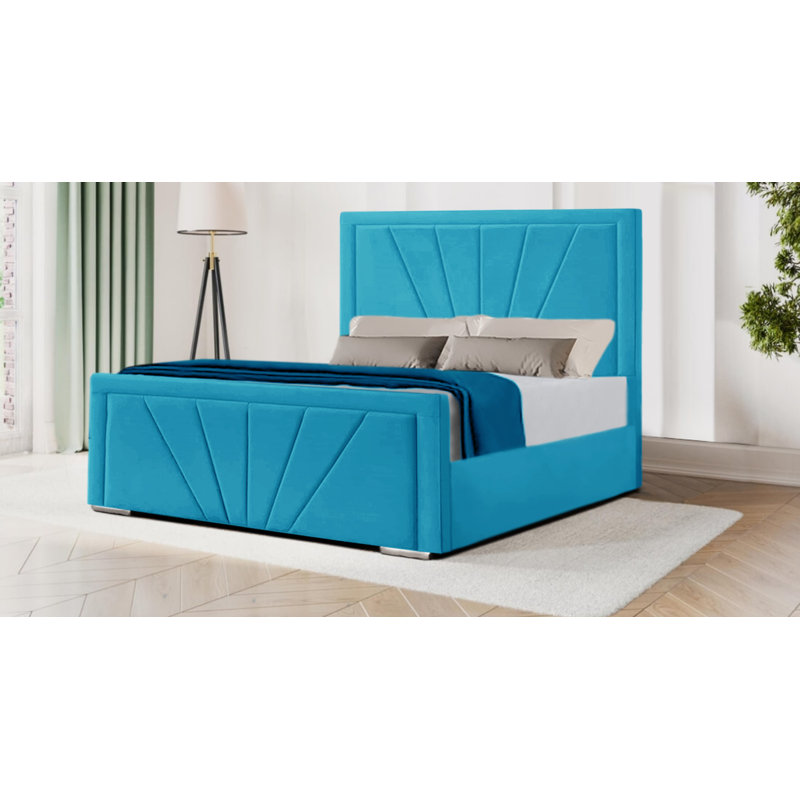 Valeria Upholstered Bed, Teal, Double