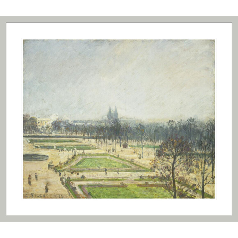 «The Tuileries Ponds Mist» par Camille Pissarro, impression giclée sur cadre, 33.5" H x 38.82" W